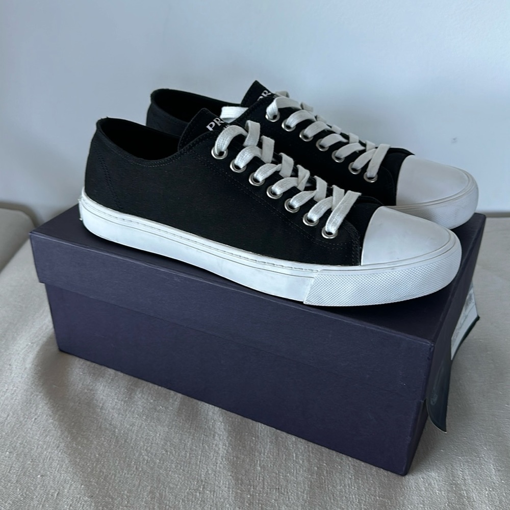 PRADA Cap Toe Black Sneakers